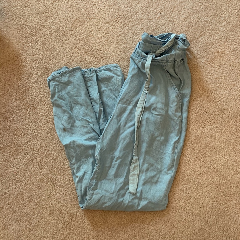Thread and Supply Baby Blue Elastic Flowy Pants